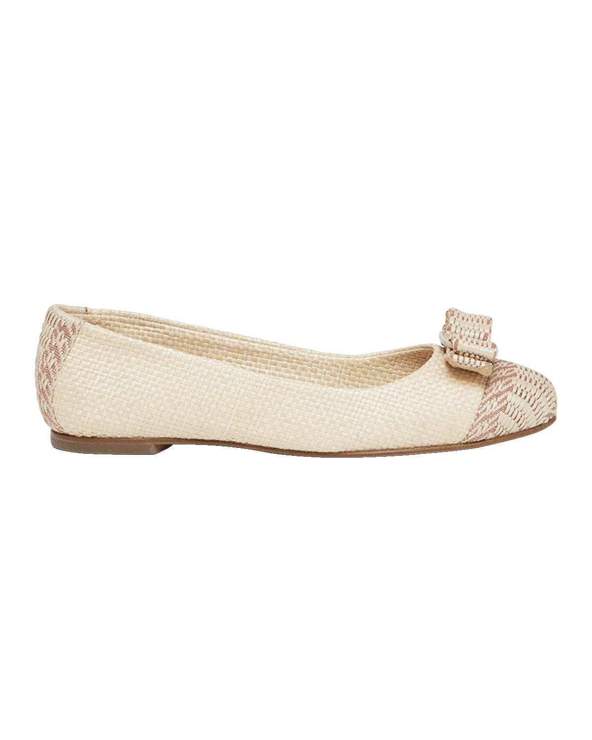 Ferragamo Varina Woven Bow Ballerina Flats