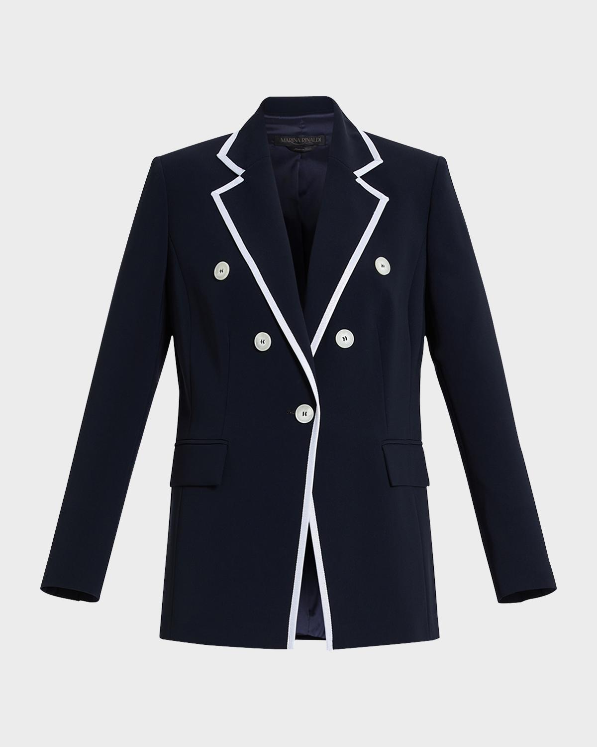 Marina Rinaldi Plus Size Bettina Contrast-Trim Cady Blazer