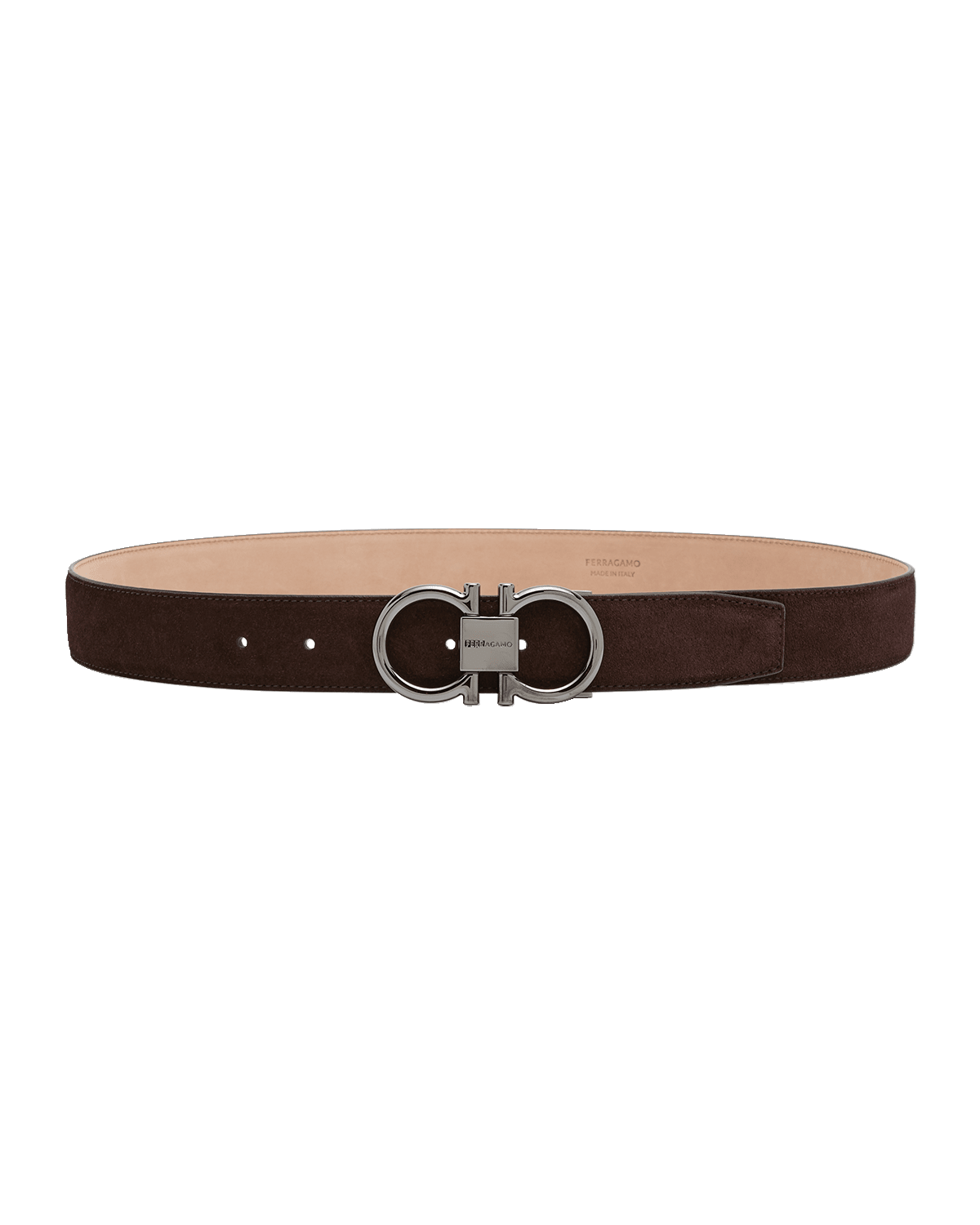 Ferragamo Men's Suede Gancini Belt