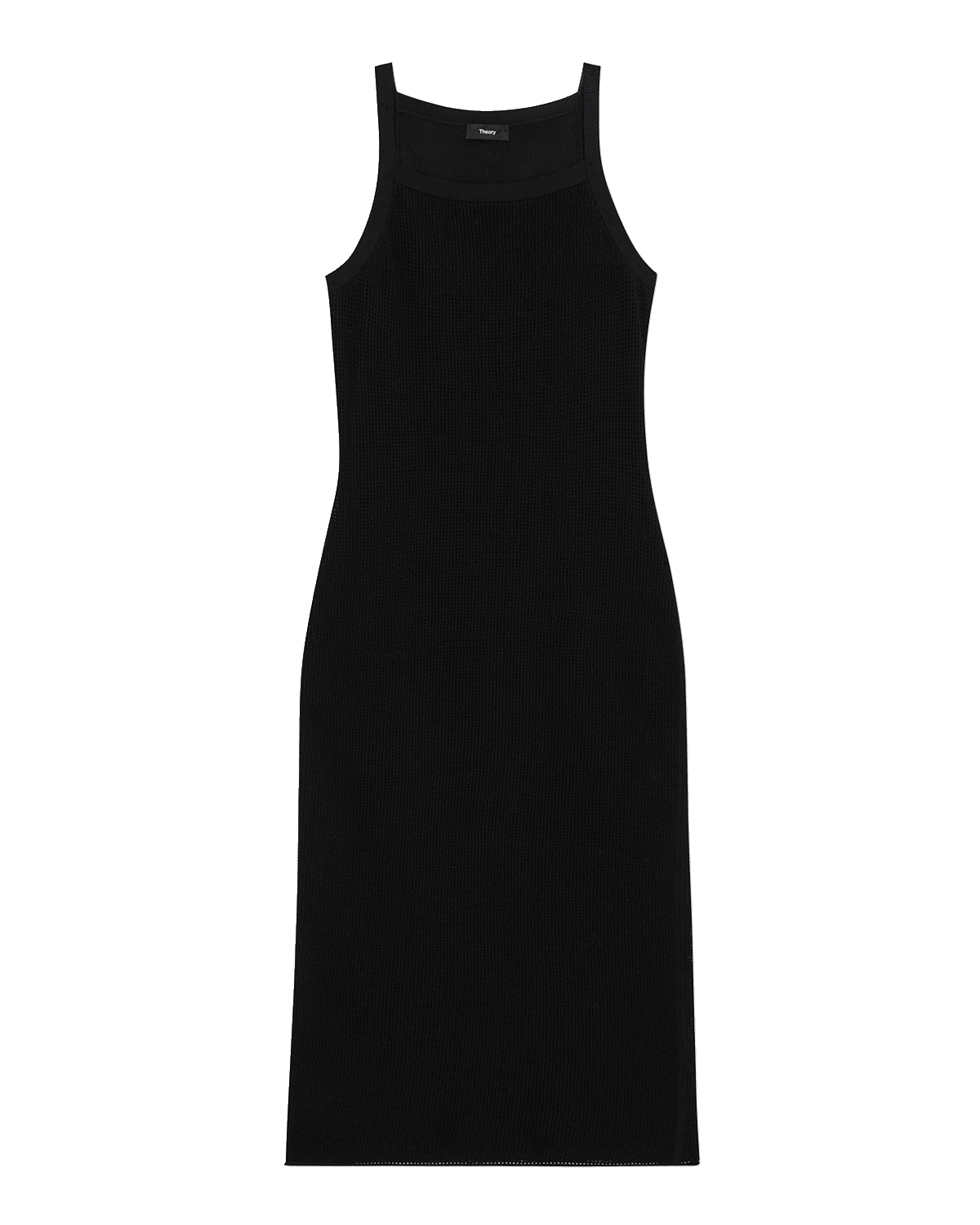 Theory Pointelle Sleeveless Square-Neck Midi Dress