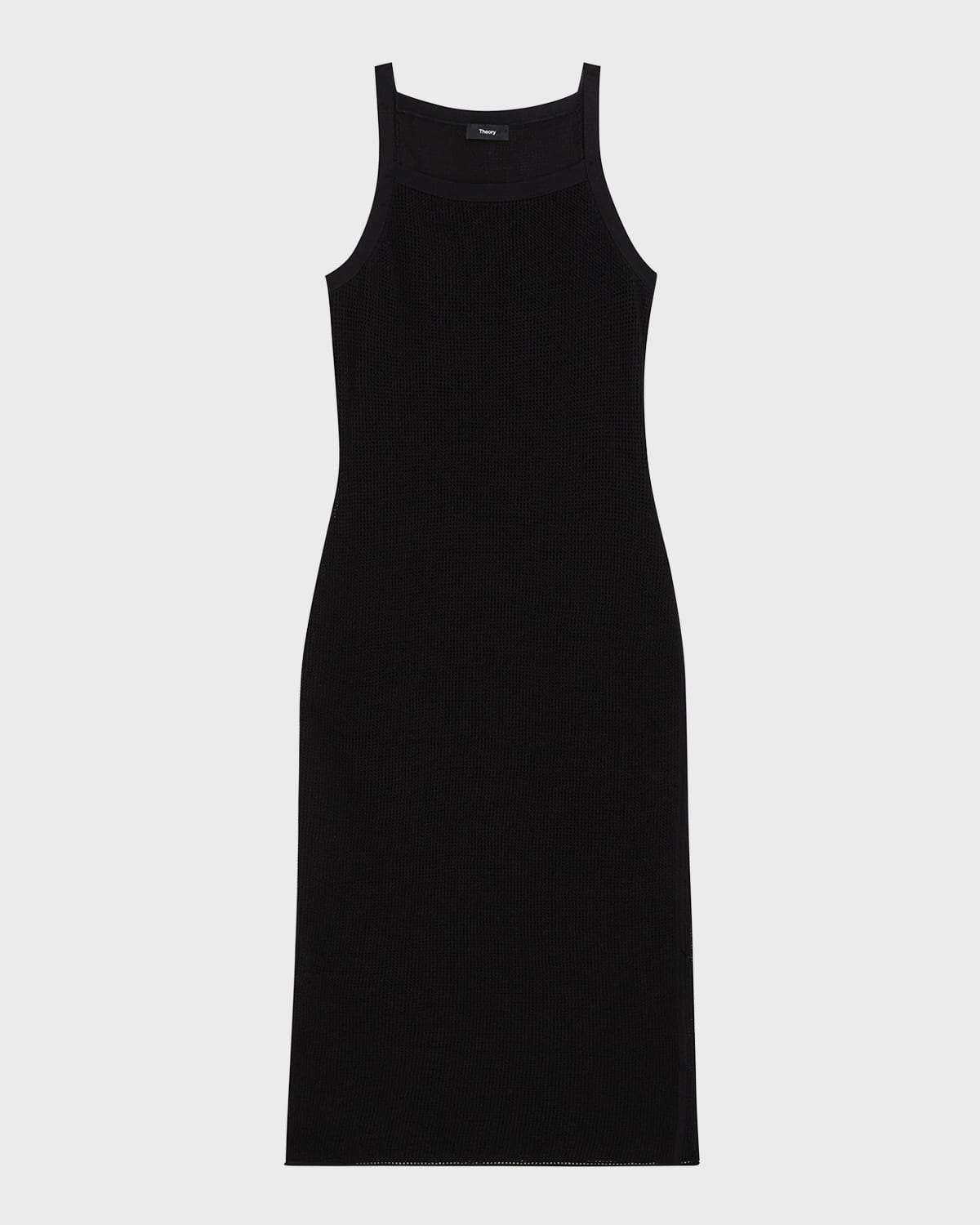 Theory Pointelle Sleeveless Square-Neck Midi Dress
