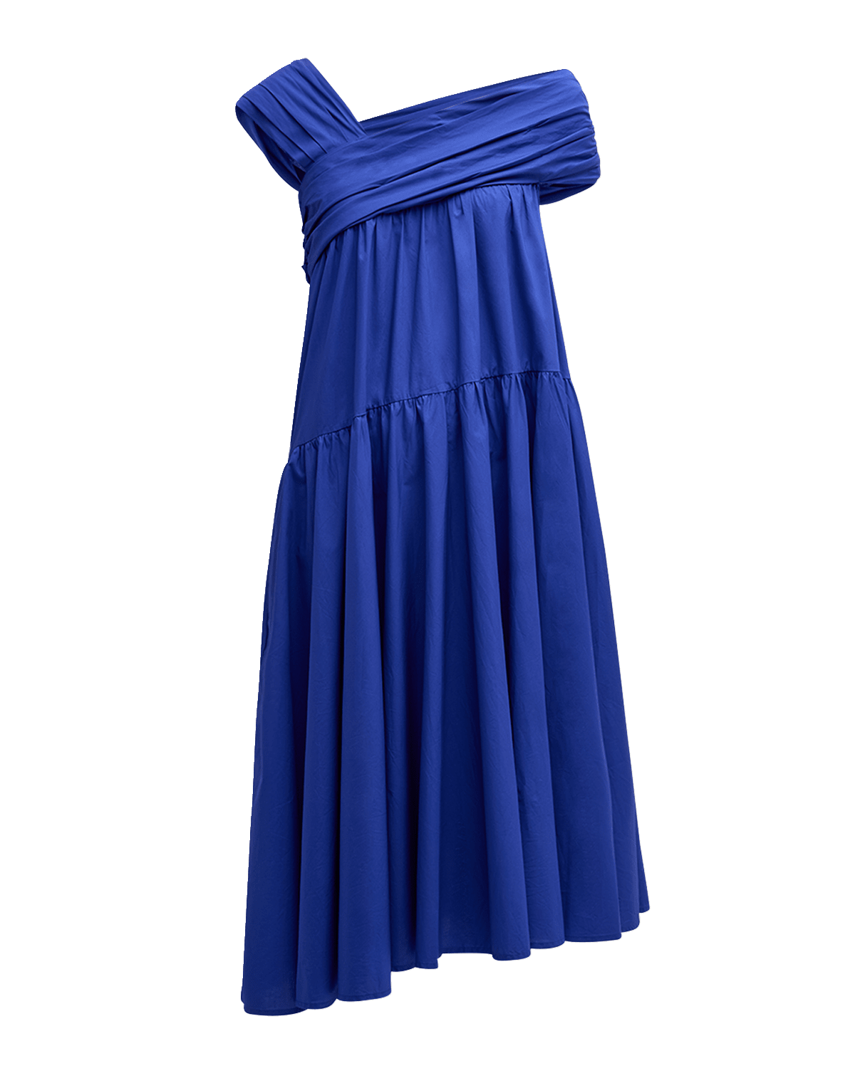 Merlette Crane Asymmetric Cotton Poplin Midi Dress