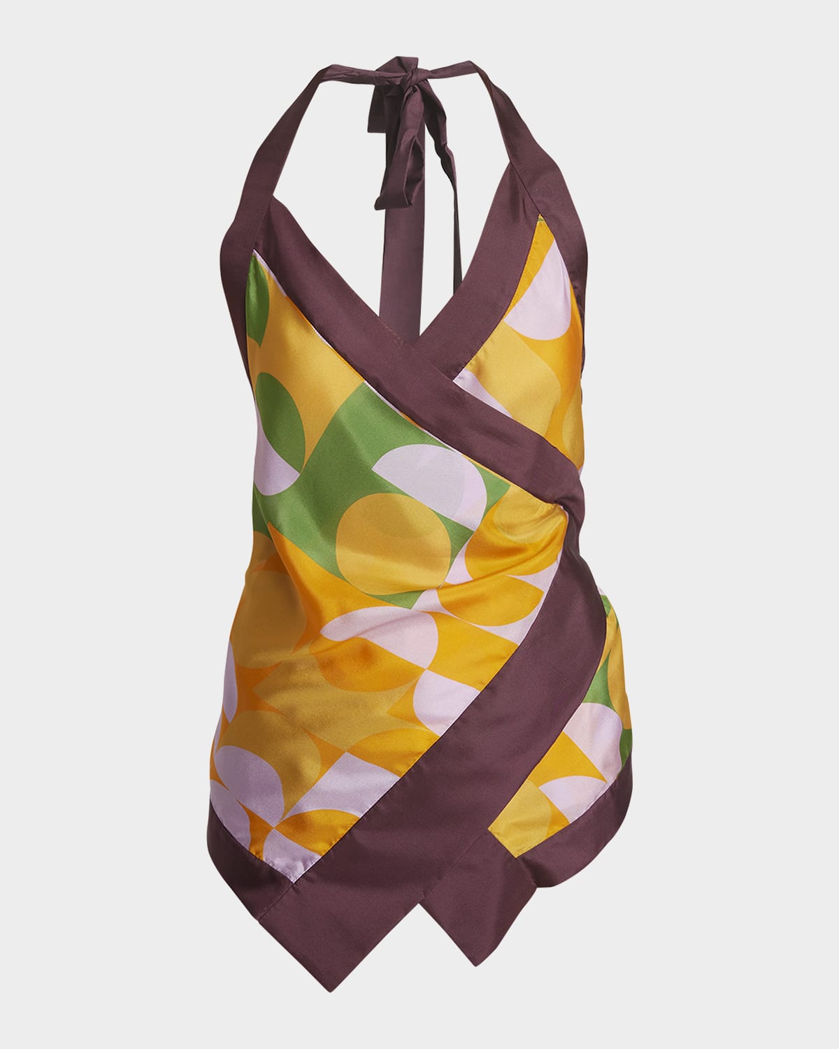 Dries Van Noten Cussia Abstract-Print Wrap Scarf Halter Top