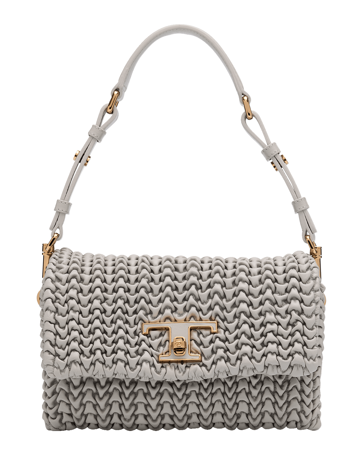 Tod's Flap Plisse Leather Shoulder Bag