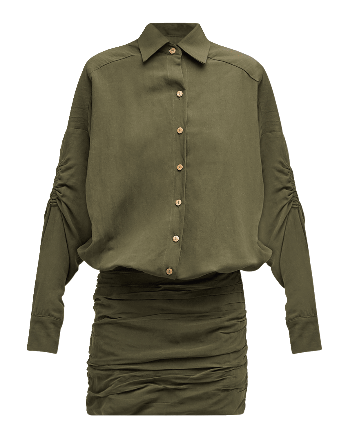 JBQ Vivie Gathered Mini Shirtdress