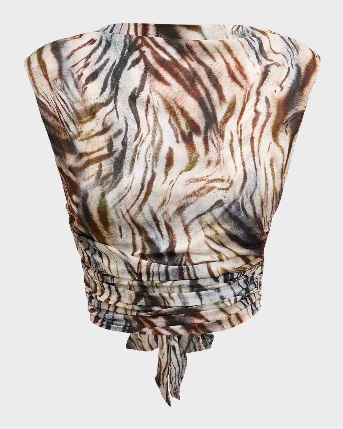 JBQ Adeline Backless Safari Printed Crop Top