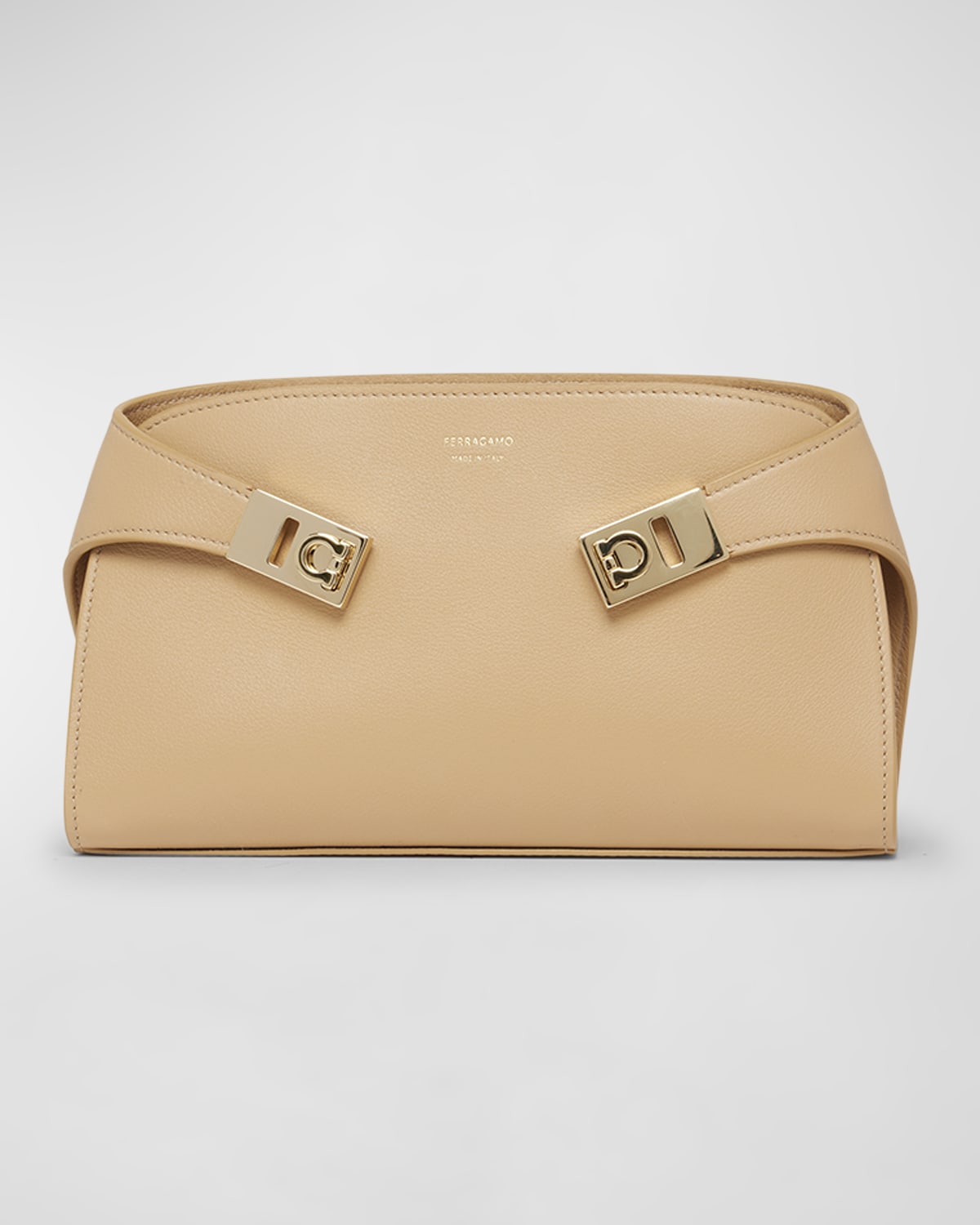 Ferragamo Hug Gancini Leather Shoulder Bag