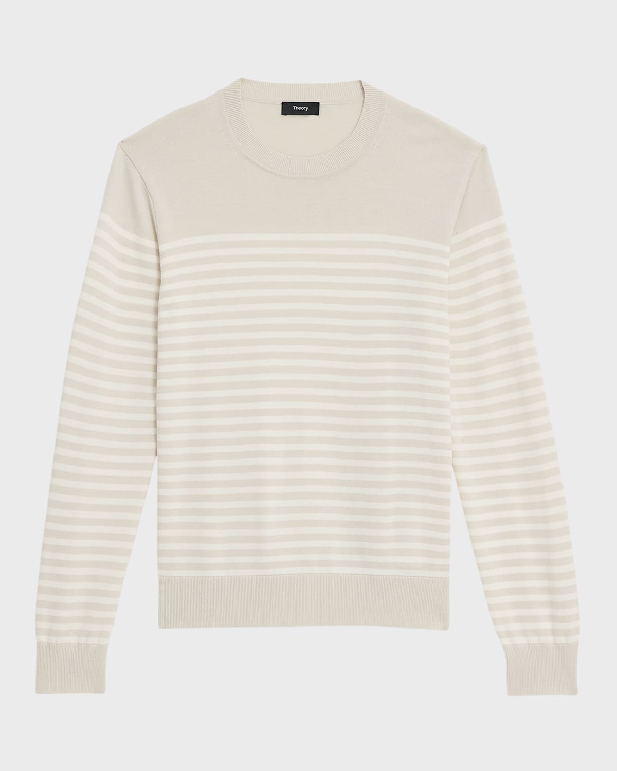 Theory Men's Striped Crewneck Regal Merino Wool Sweater