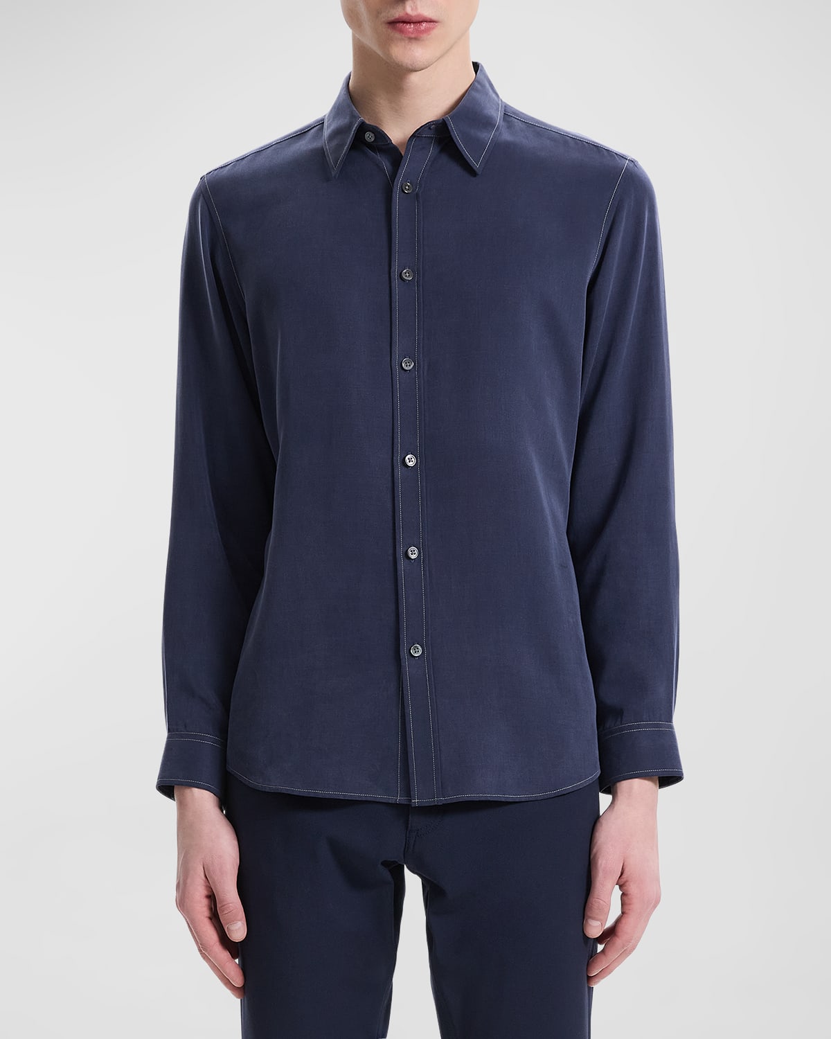 Theory Men's Hugh Fluid Tencel Dress Shirt