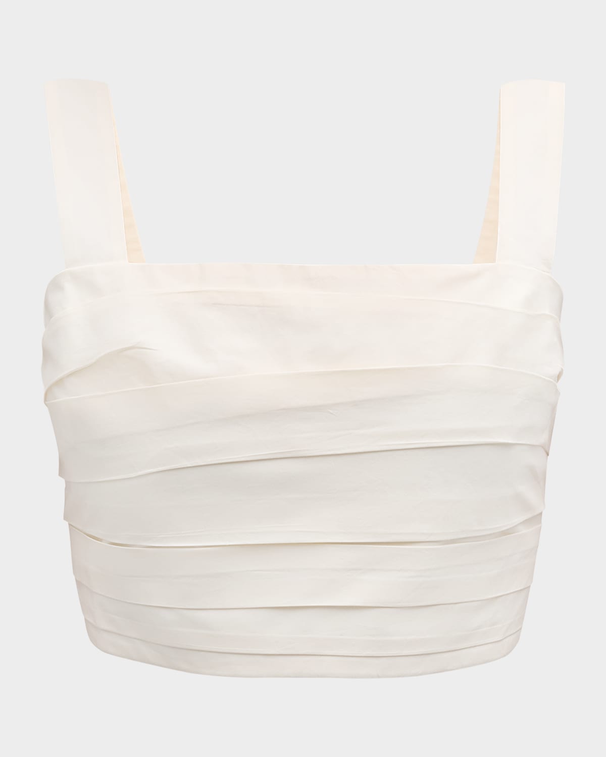 Figue Alta Square-Neck Pleated Sleeveless Crop Top