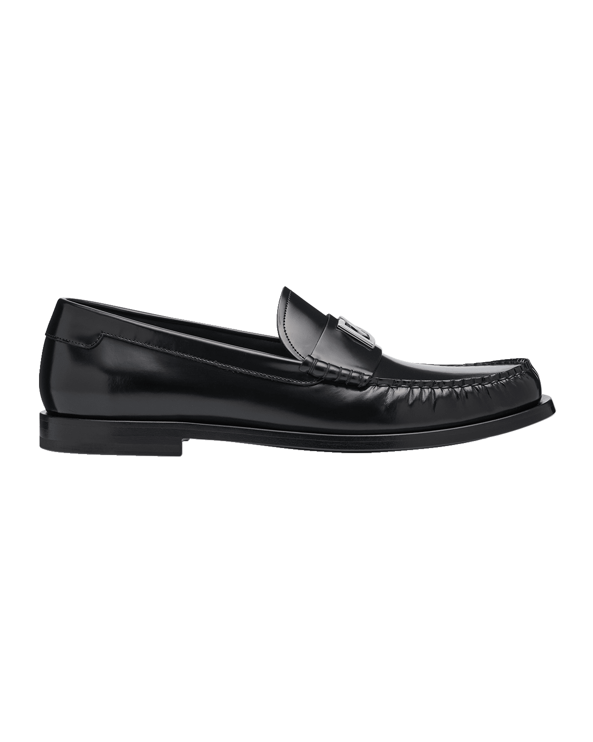 Dolce&Gabbana Men's DG Brushed Calfskin Penny Loafers