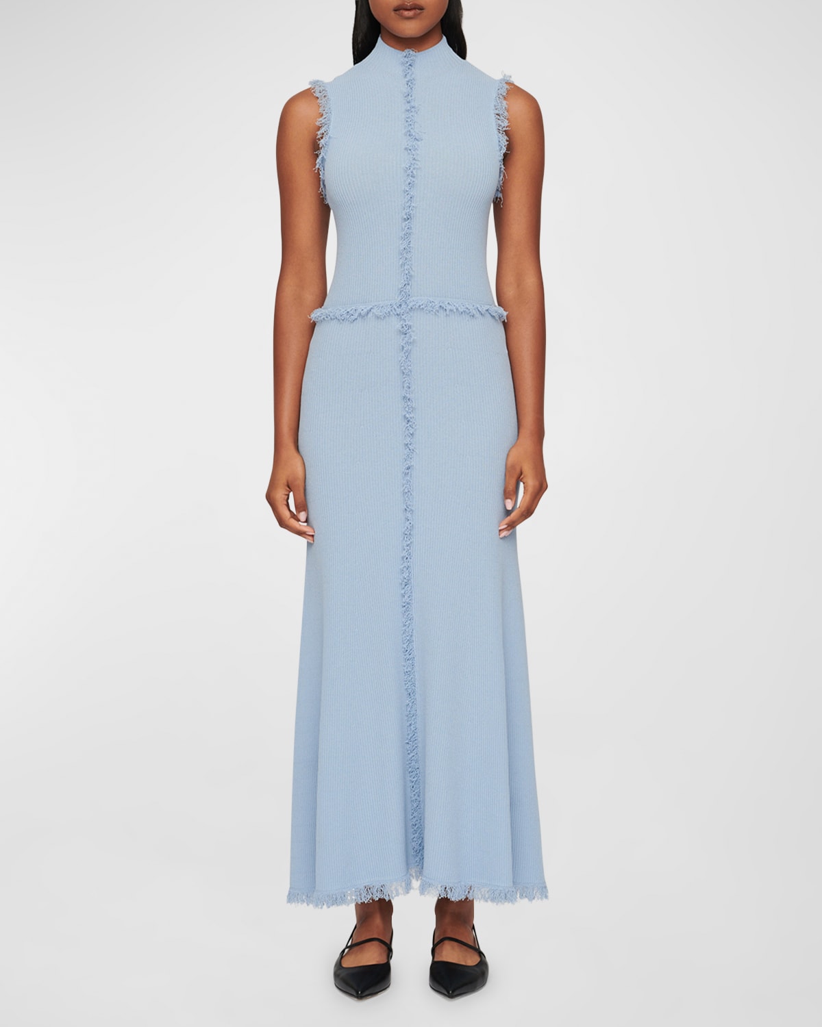 CLEA Avalon Fringe-Trim Maxi Dress