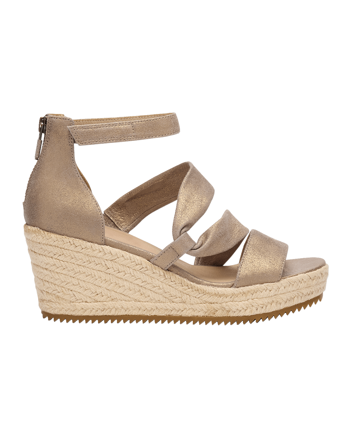 Eileen Fisher Wisp Metallic Suede Wedge Espadrilles