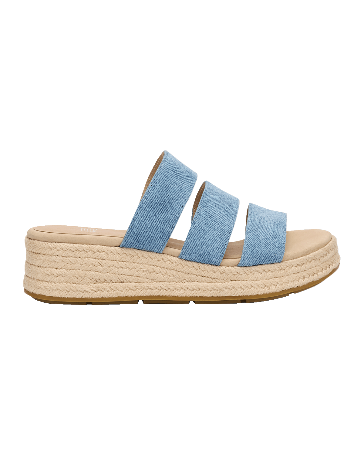 Eileen Fisher Mayla Denim Three-Band Wedge Espadrilles