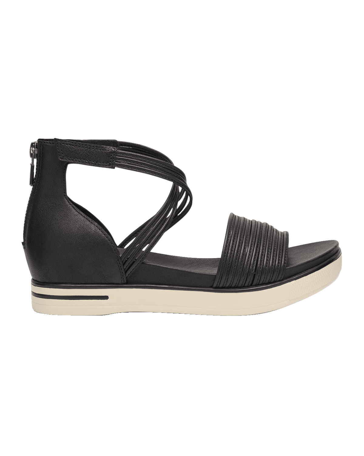 Eileen Fisher Shea Leather Crisscross Comfort Sandals