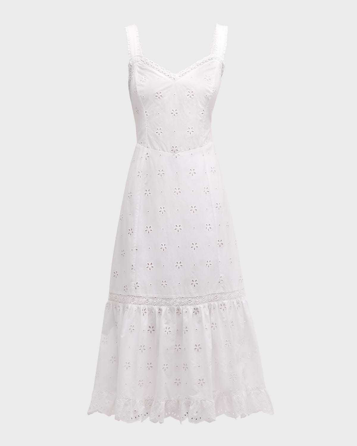 PAIGE Pallas Eyelet Sleeveless Midi Dress