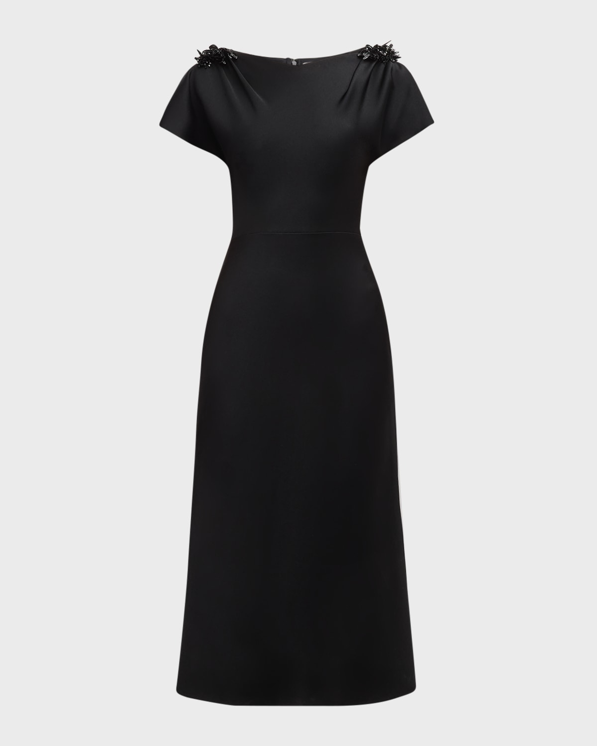 Jason Wu Collection A-Line Midi Dress with Beaded Shoulder Details