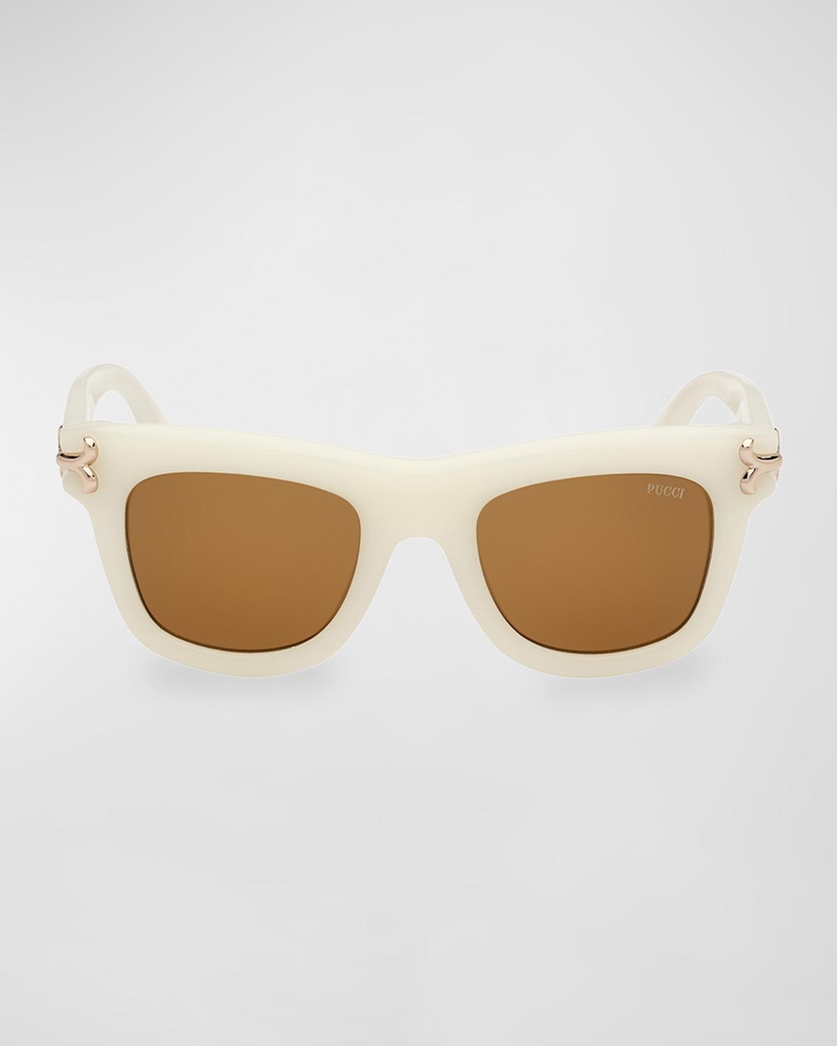 Pucci Logo Acetate Square Sunglasses