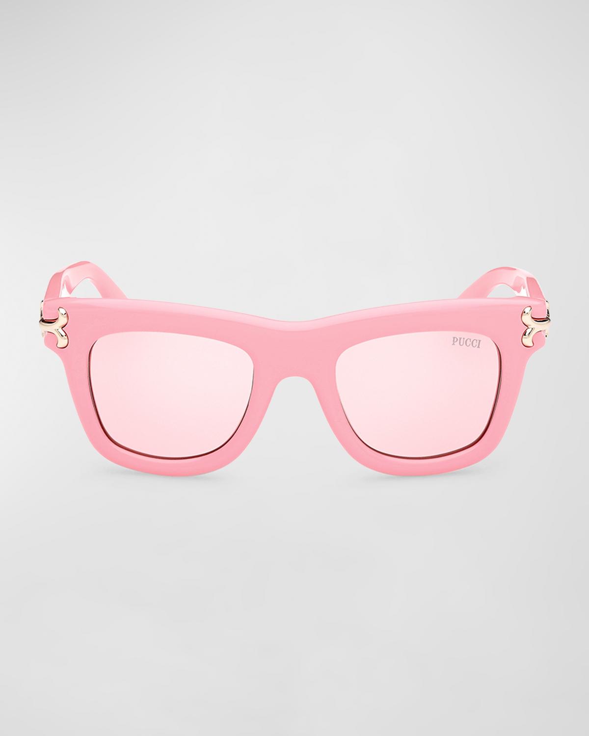 Pucci Logo Acetate Square Sunglasses