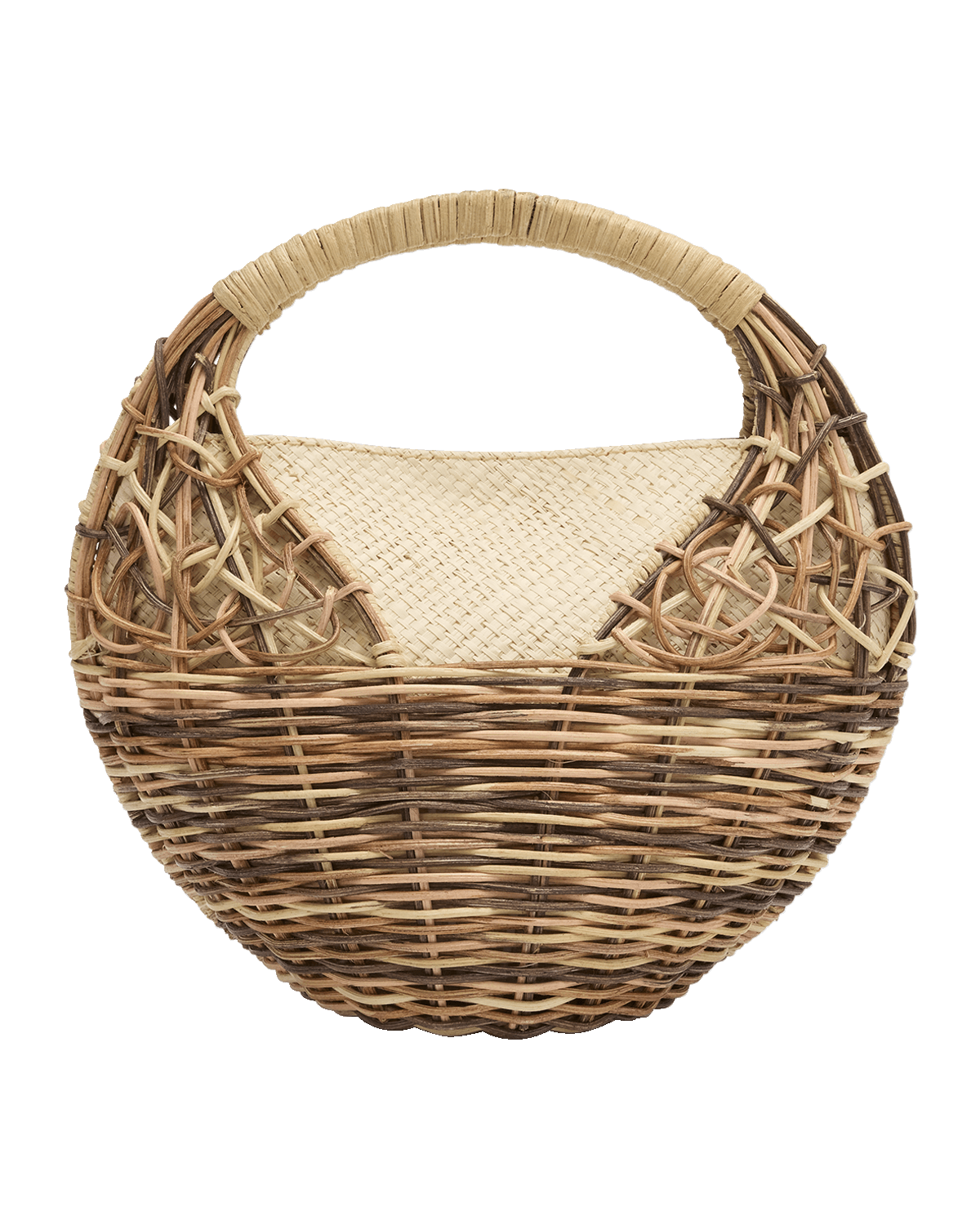 Ulla Johnson Seashell Rattan Top-Handle Bag