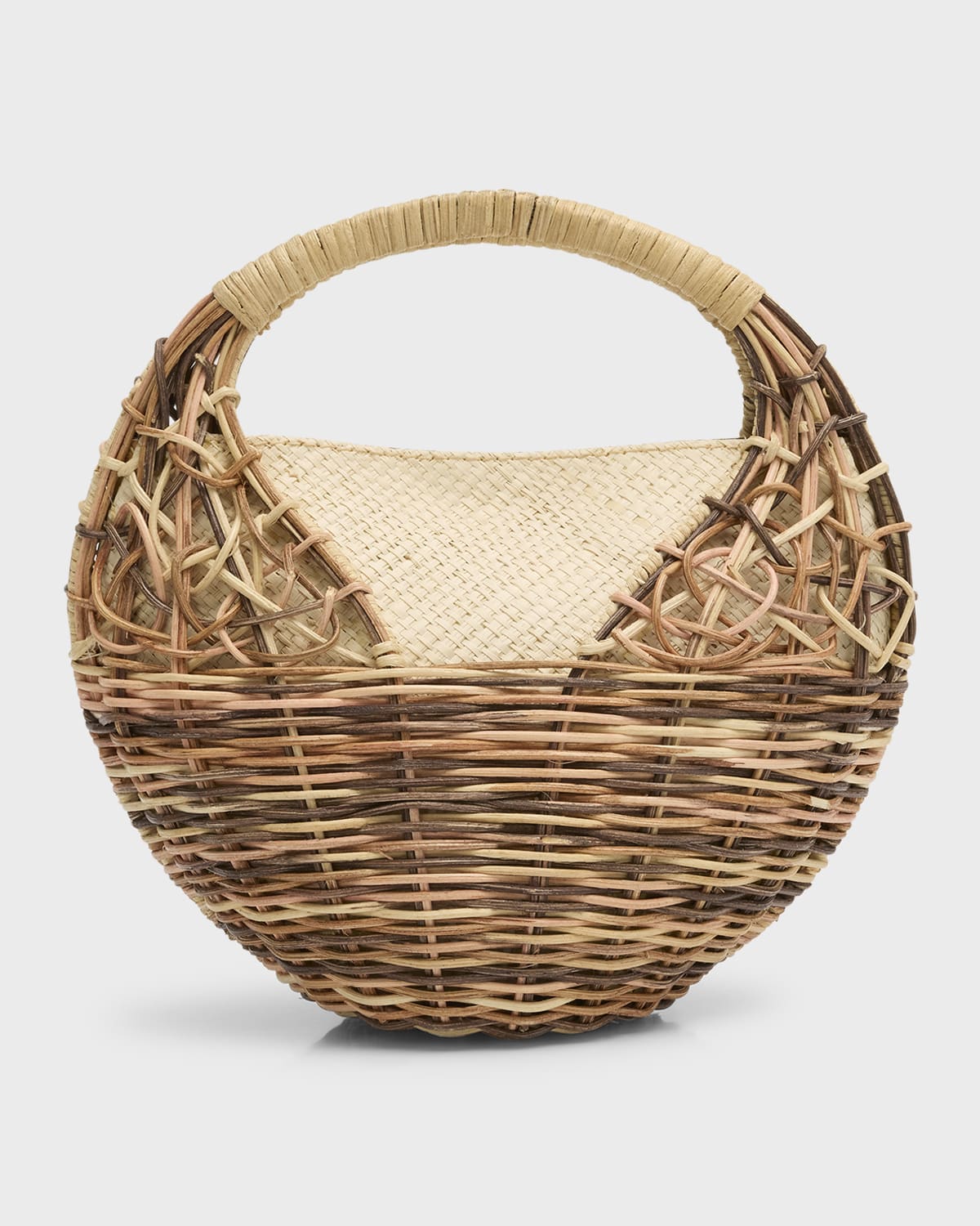 Ulla Johnson Seashell Rattan Top-Handle Bag