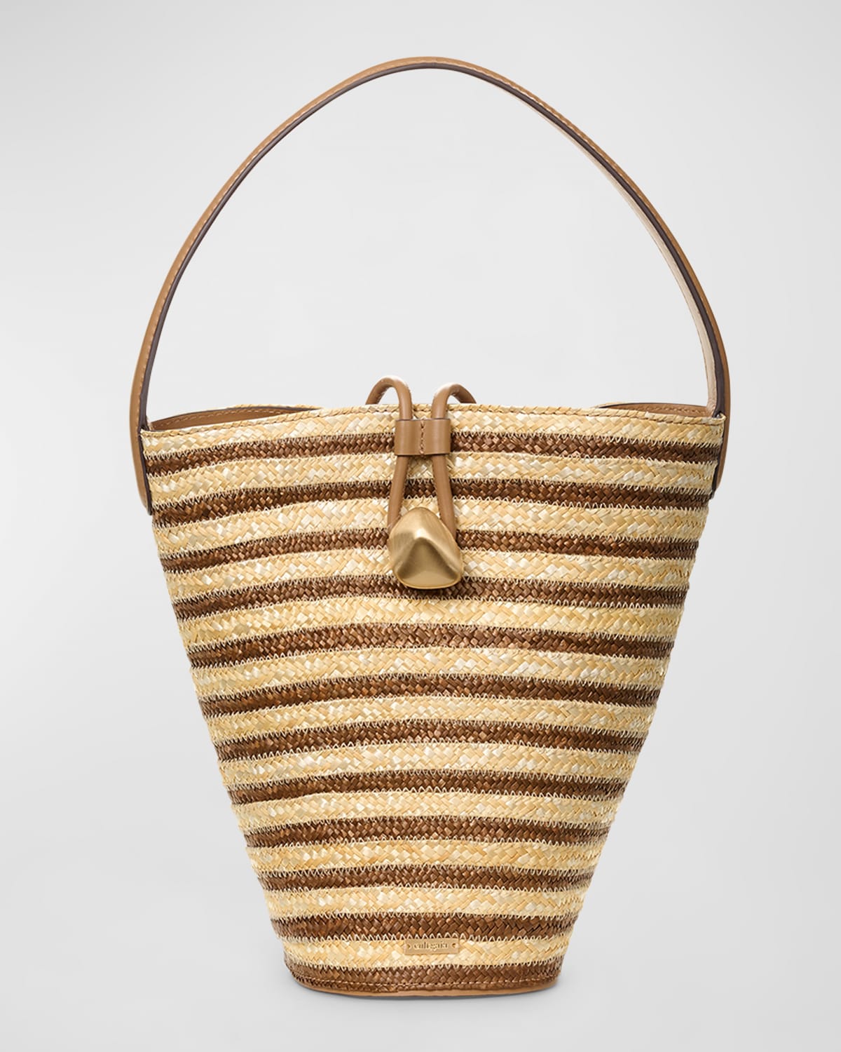 Cult Gaia Freedie Striped Straw Bucket Bag