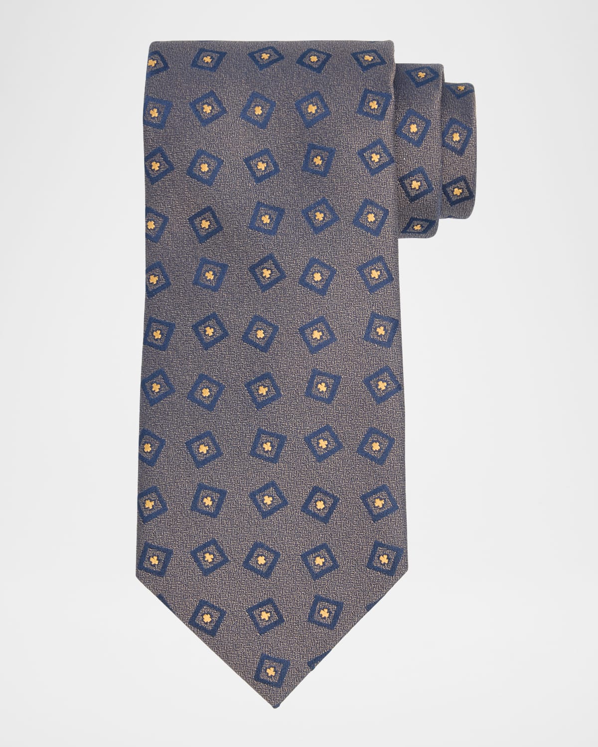 Charvet Men 's Square-Print Silk Tie