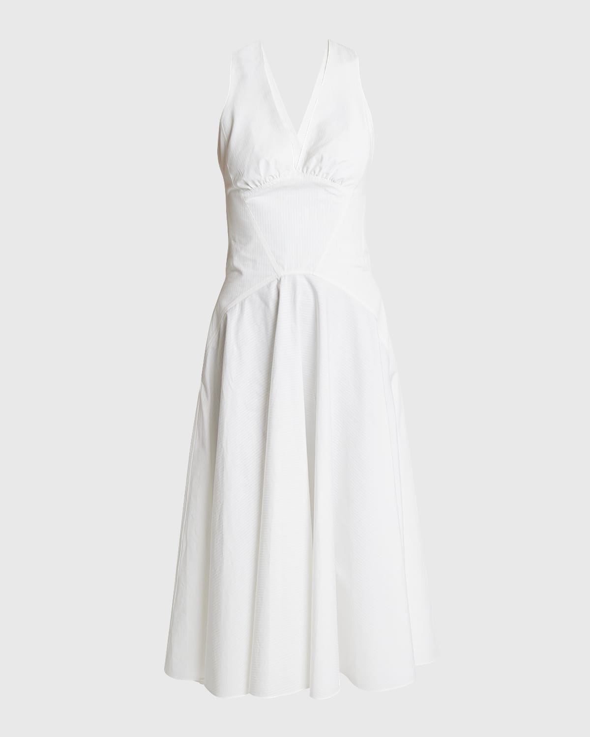 ALAIA V-Neck Sleeveless Crossback Midi Dress