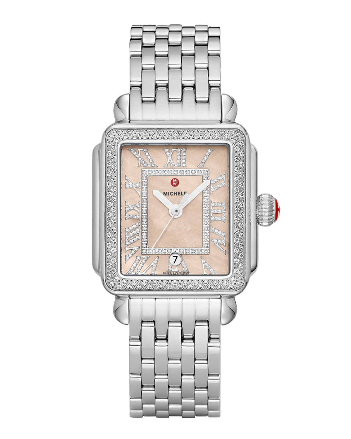 MICHELE Deco Madison Diamond Watch, Apricot