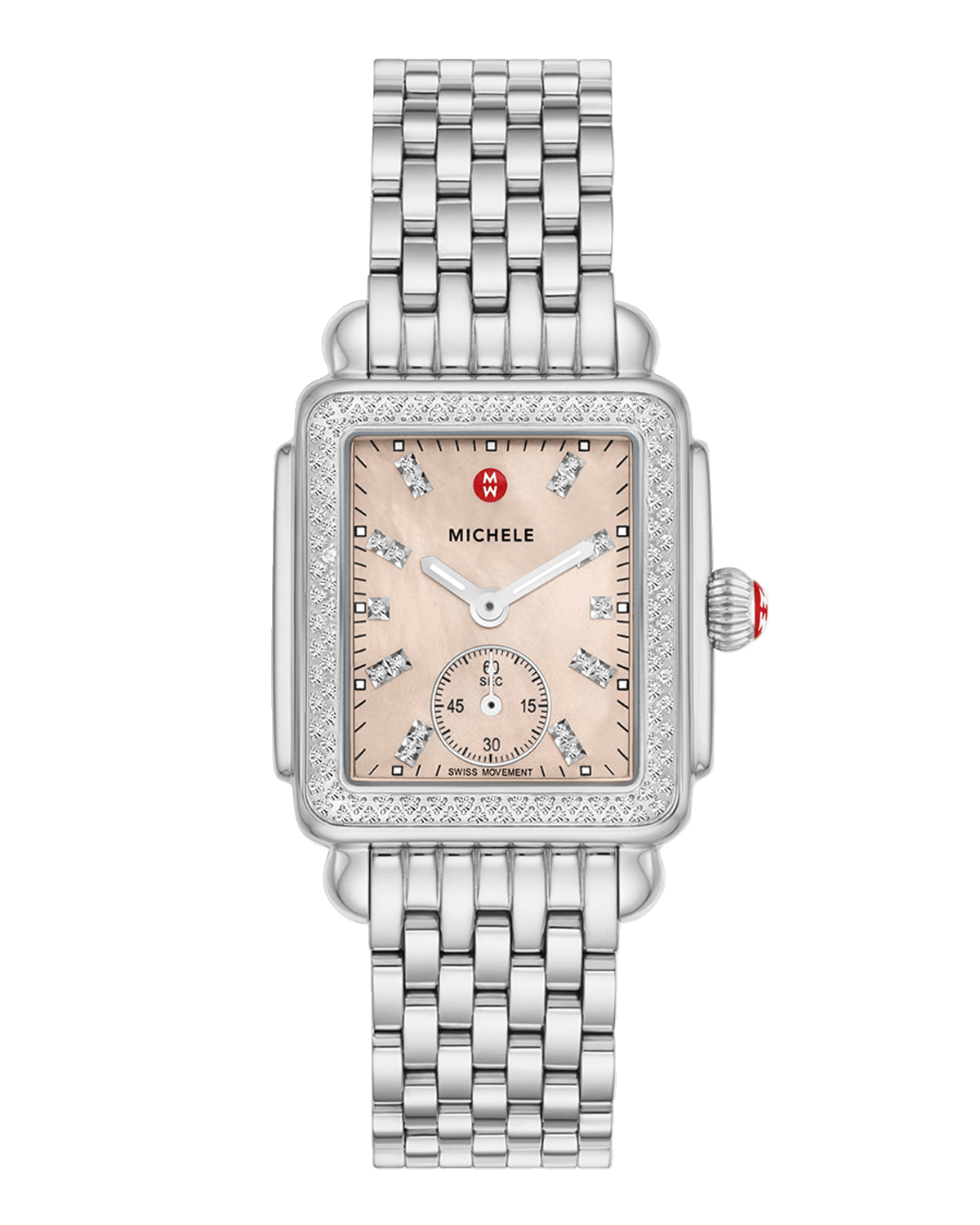 MICHELE Deco Mid Diamond Watch, Apricot