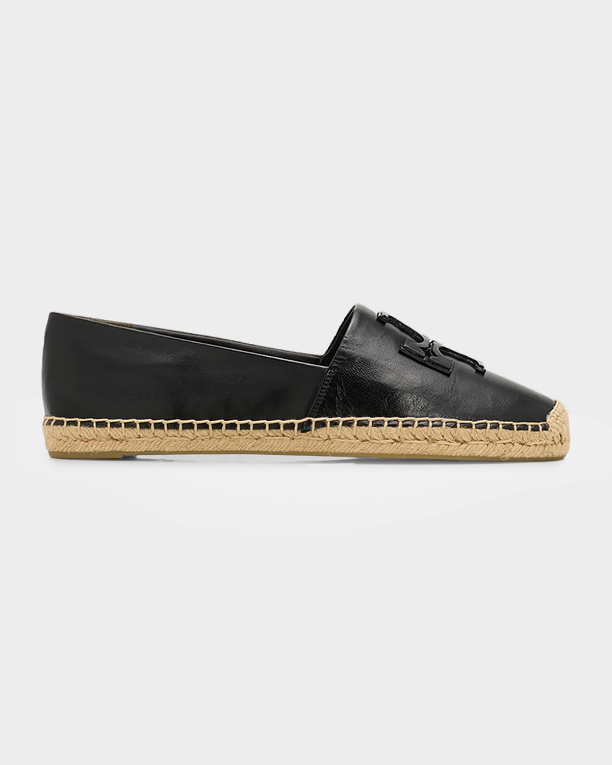 Tory Burch Ines Leather Double T Espadrilles