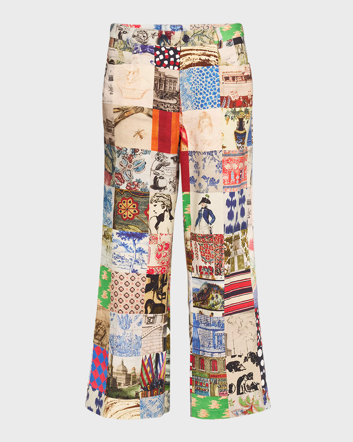 Libertine Bloomsbury Collage Wide-Leg Crop Pants