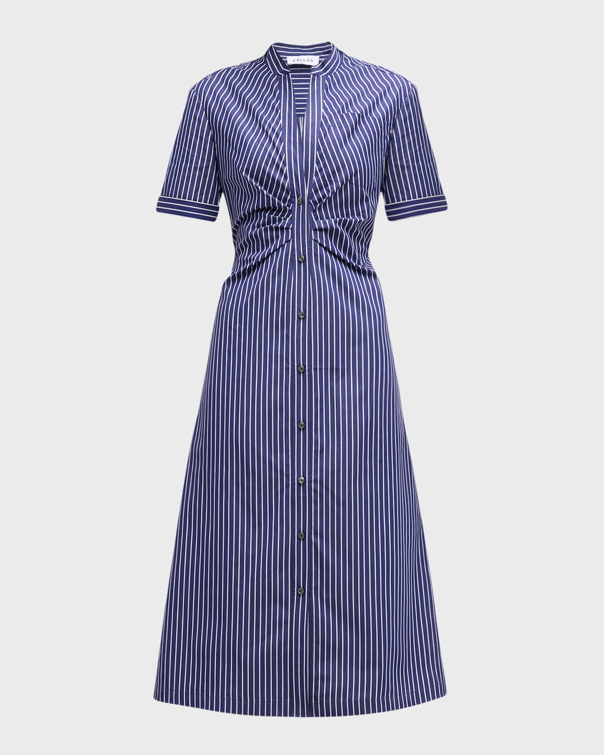 CALLAS Milano Noor Striped Shirtdress with Gathered Waist