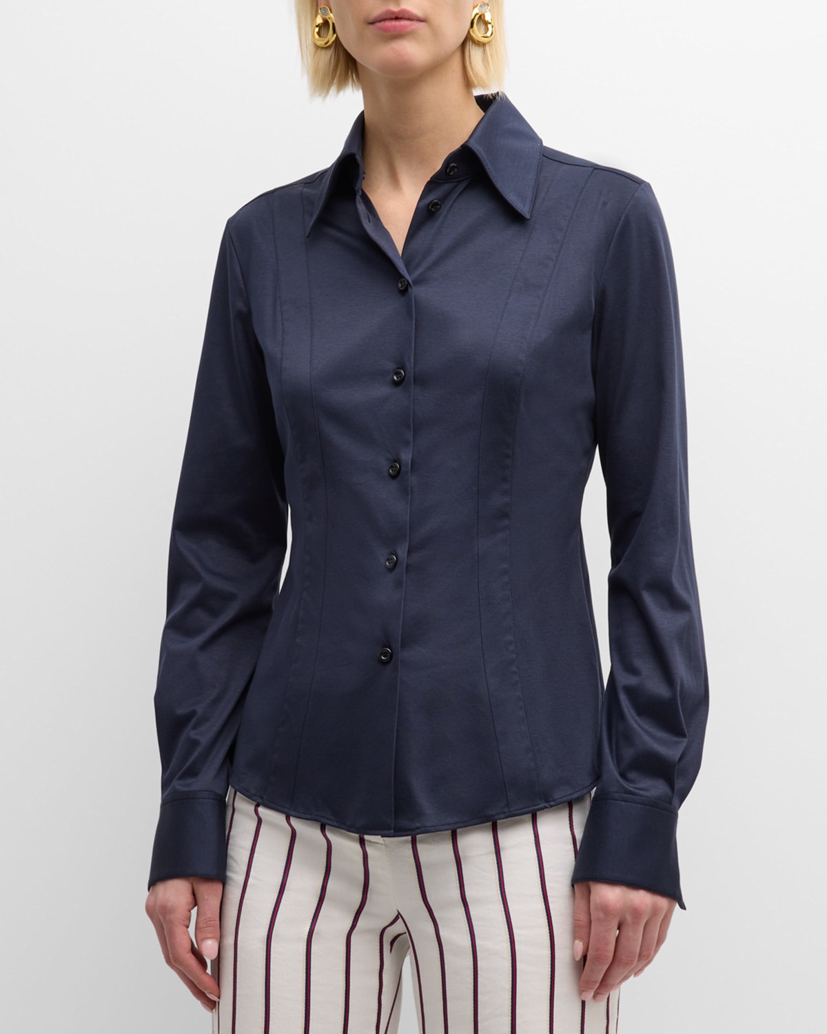CALLAS Milano Ripley Seamed Button-Front Shirt