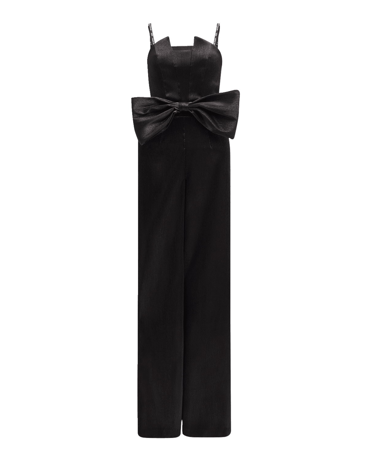 Black Halo Jacie Bow-Front Strapless Metallic Jumpsuit