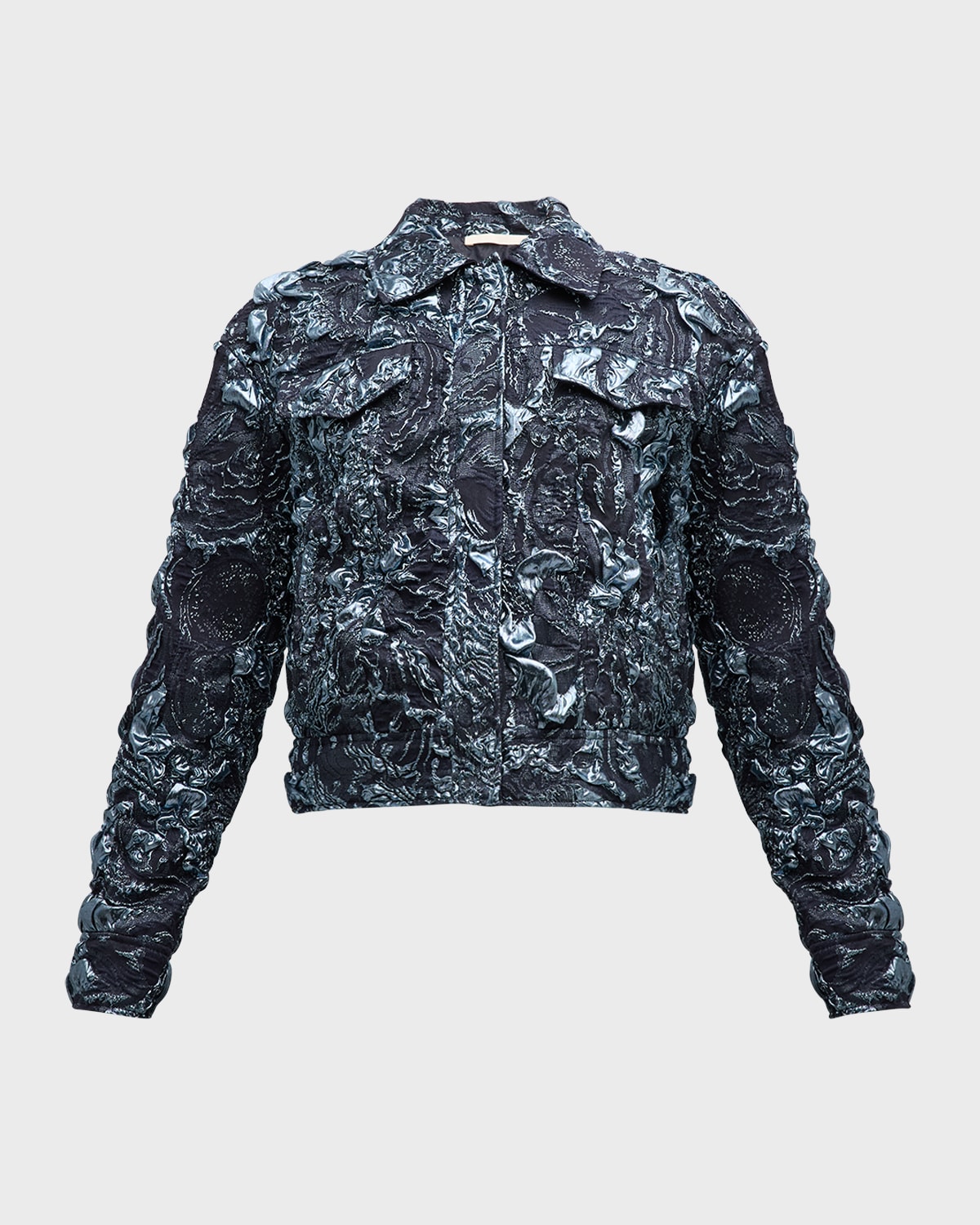 Jason Wu Collection Metallic Marine Cropped Jacket