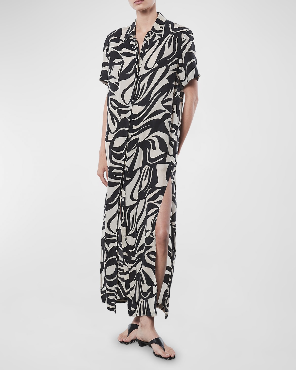 Enza Costa Abstract Tropical Maxi Shirtdress