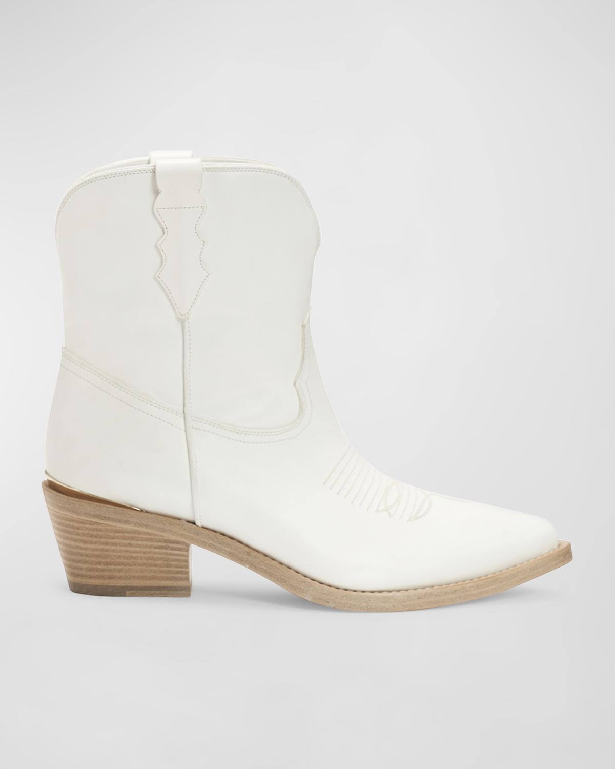 Partlow Julia Leather Western Ankle Booties