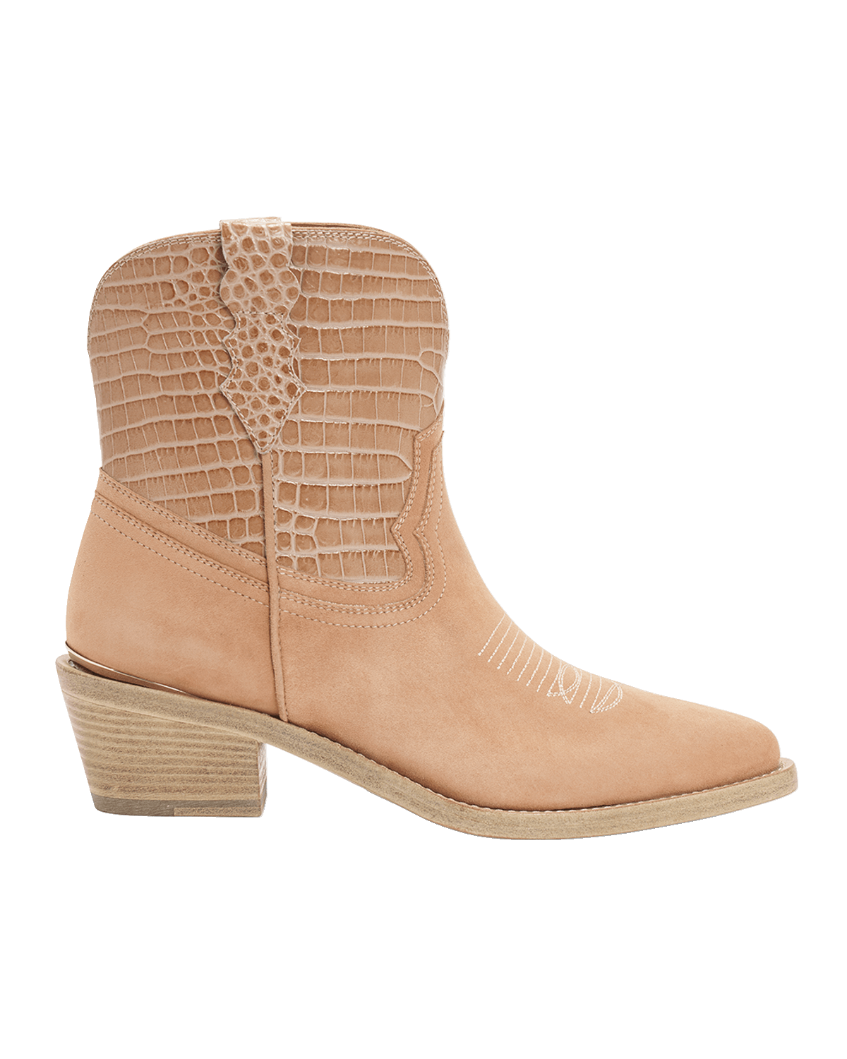 Partlow Jena Croco Western Ankle Booties