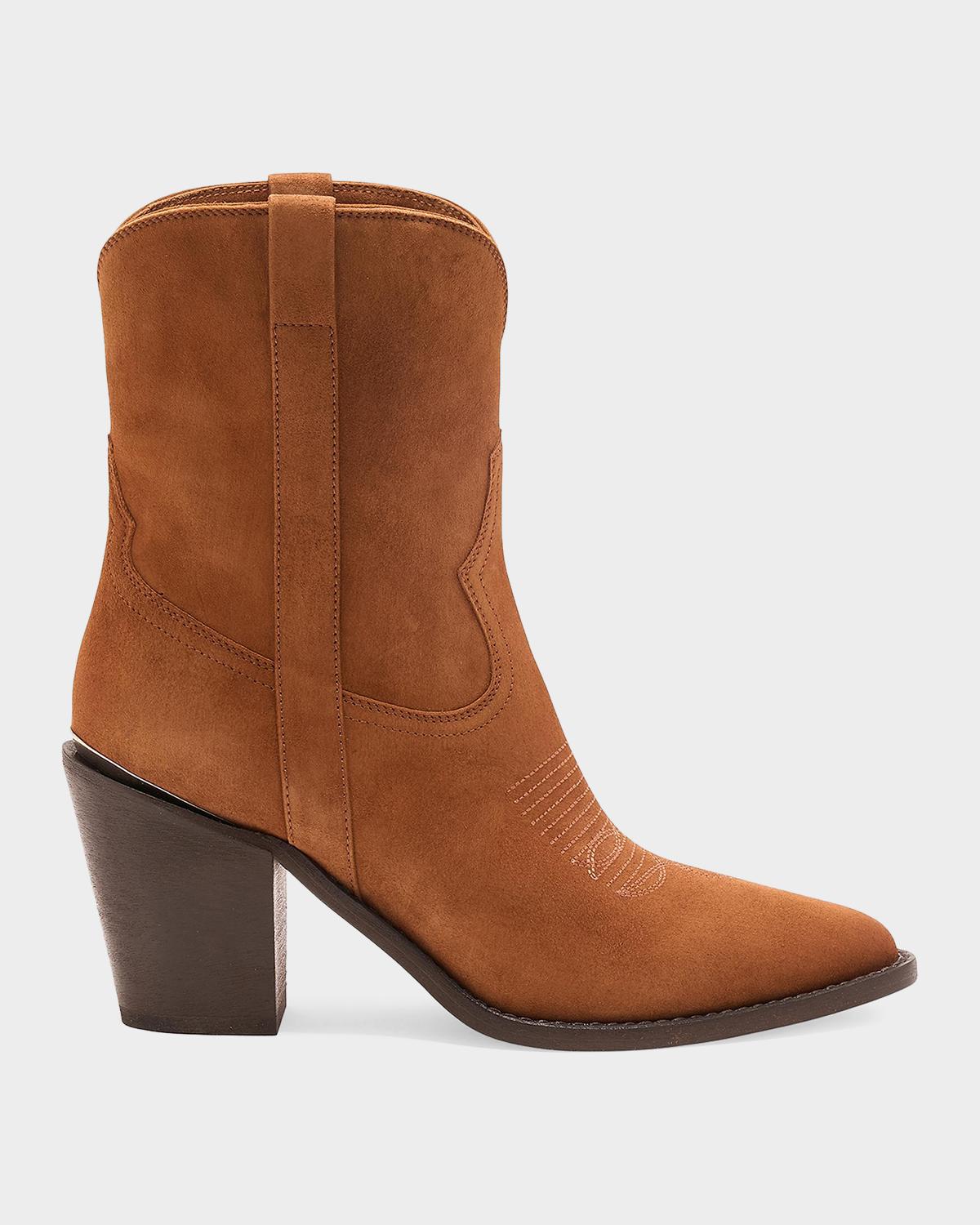 Partlow Leigh Anne Suede Western Ankle Booties