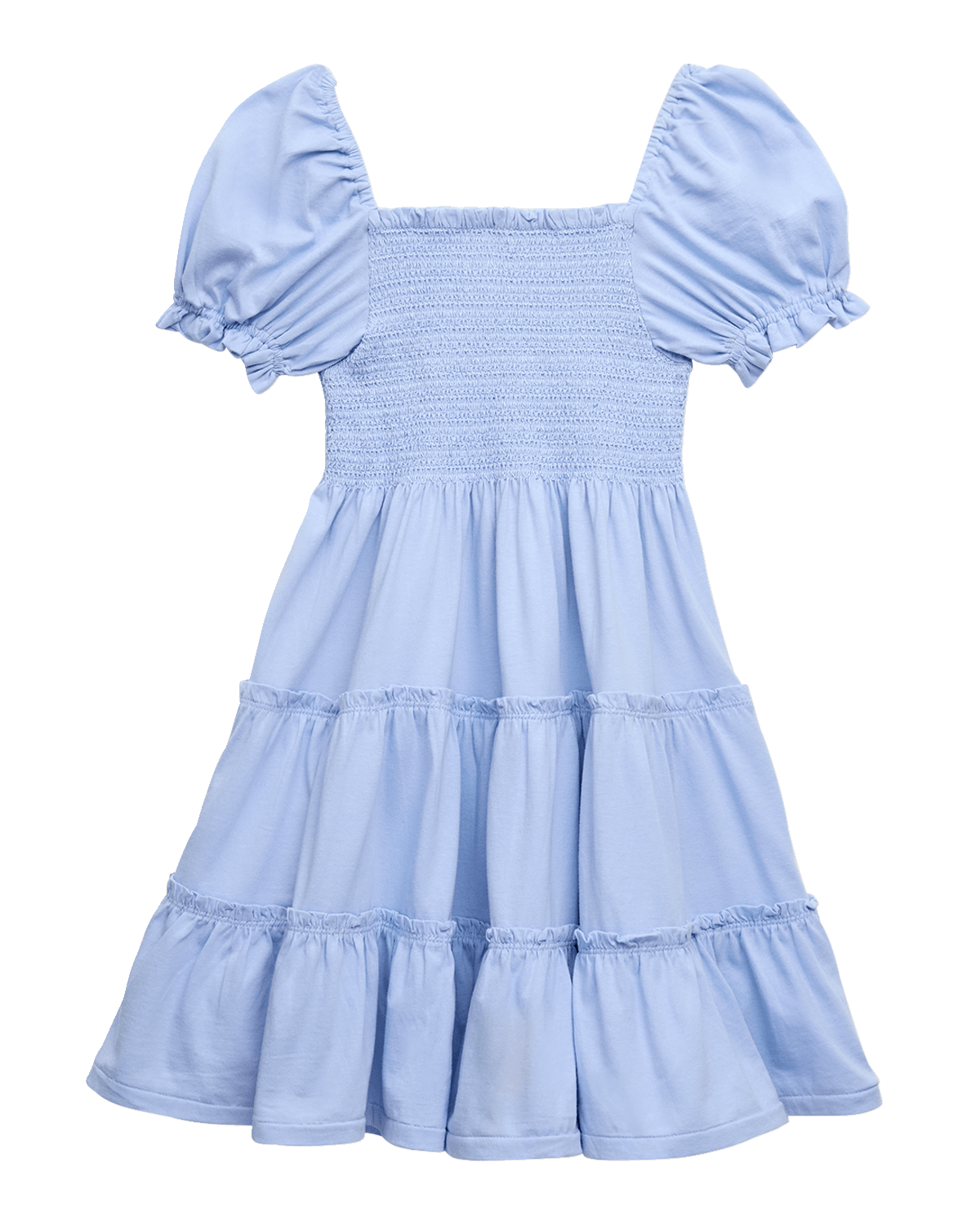 Ralph Lauren Childrenswear Girl's Smocked Puff-Sleeve Cotton Day Dress, Size 2-6X