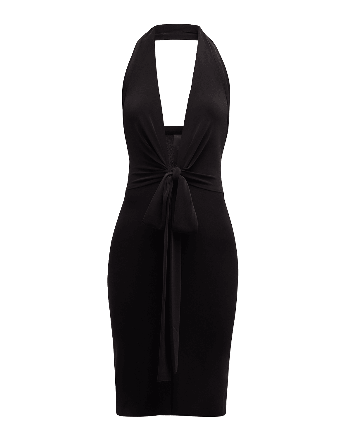 Norma Kamali Tie-Front Halter Dress