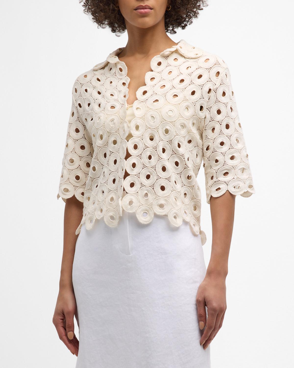 JBQ Braydon Embroidered Crop Top