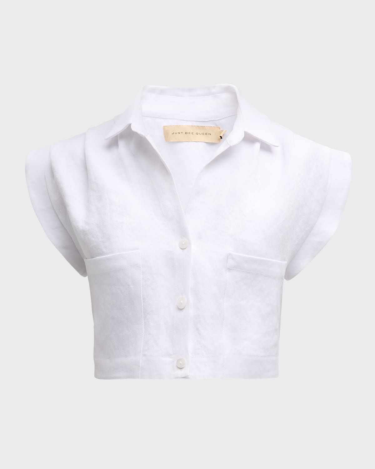 JBQ Preen Button-Front Hemp Crop Top