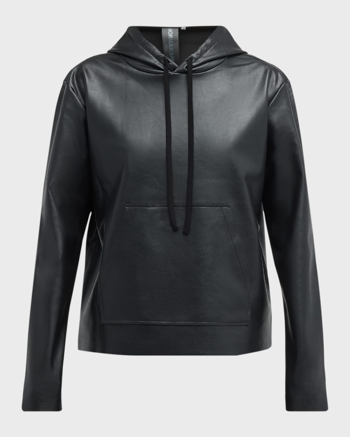 Norma Kamali NK Vegan Leather Hoodie