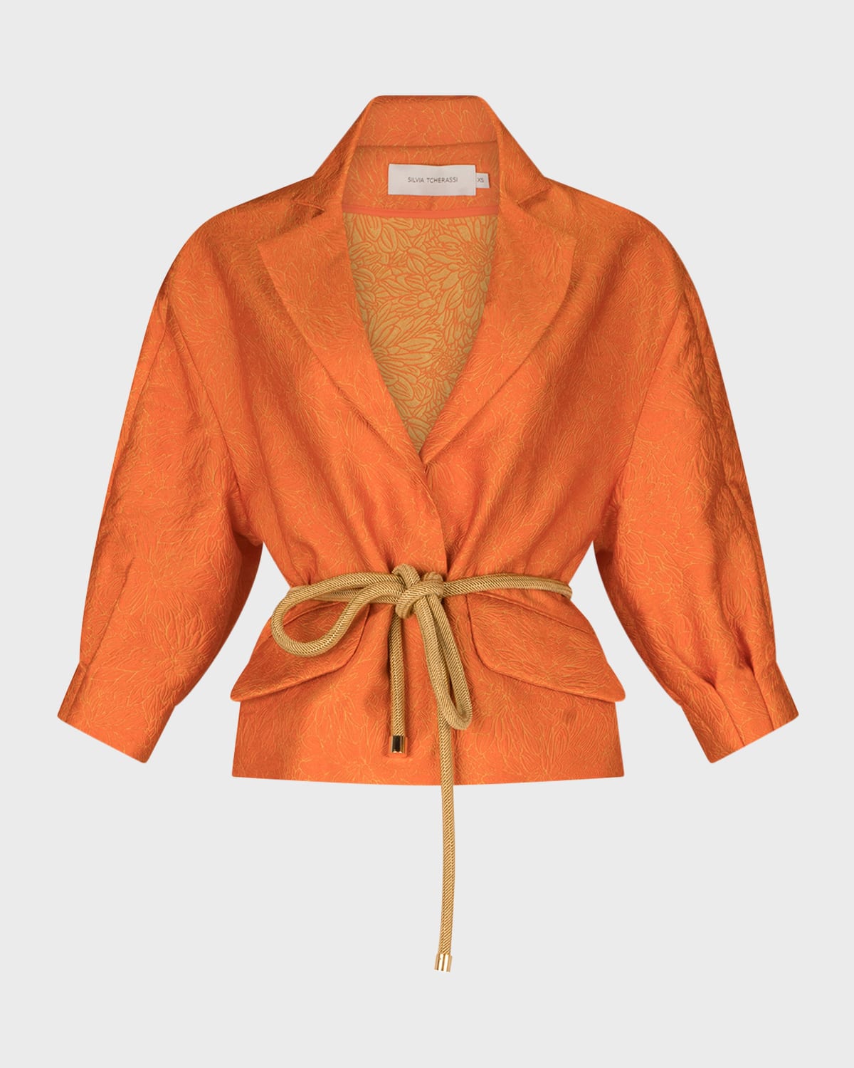 Silvia Tcherassi Gianna Jacquard Jacket with Rope Belt
