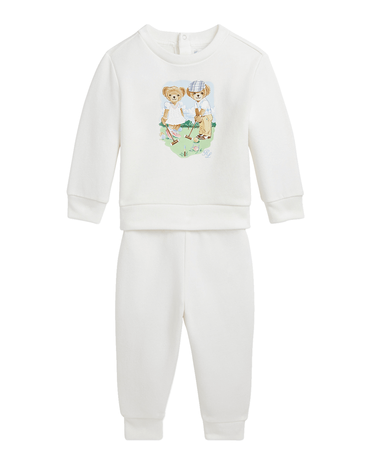 Ralph Lauren Childrenswear Kid's Magic Fleece Long-Sleeve Bear and Pants Set, Size 3M-24M