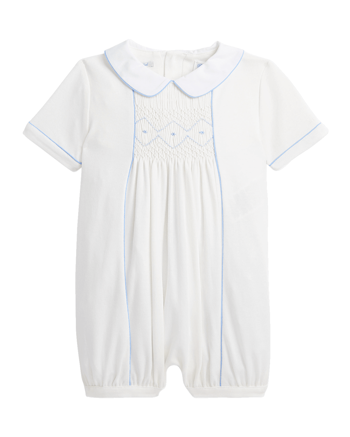 Ralph Lauren Childrenswear Kid's Smocked Interlock Cotton One-Piece Shortalls, Size 3M-12M