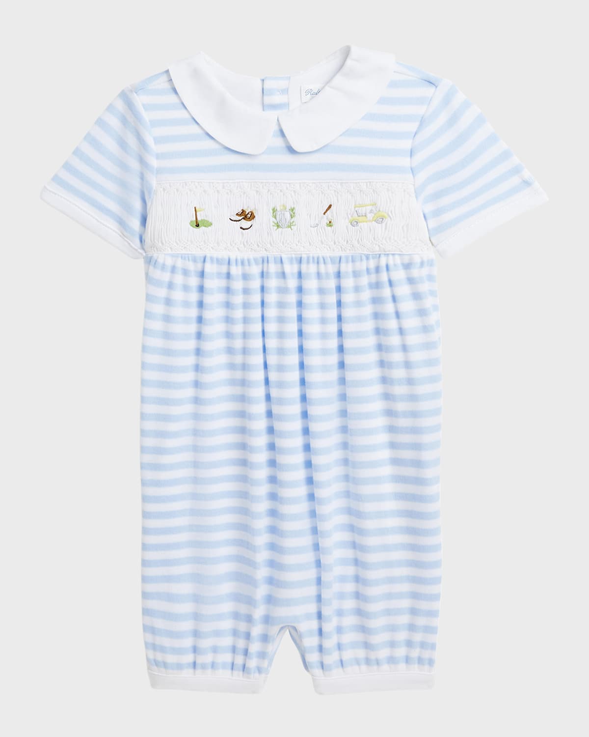 Ralph Lauren Childrenswear Boy's Organic Interlock Golf One-Piece Shortalls, Size 3M-12M