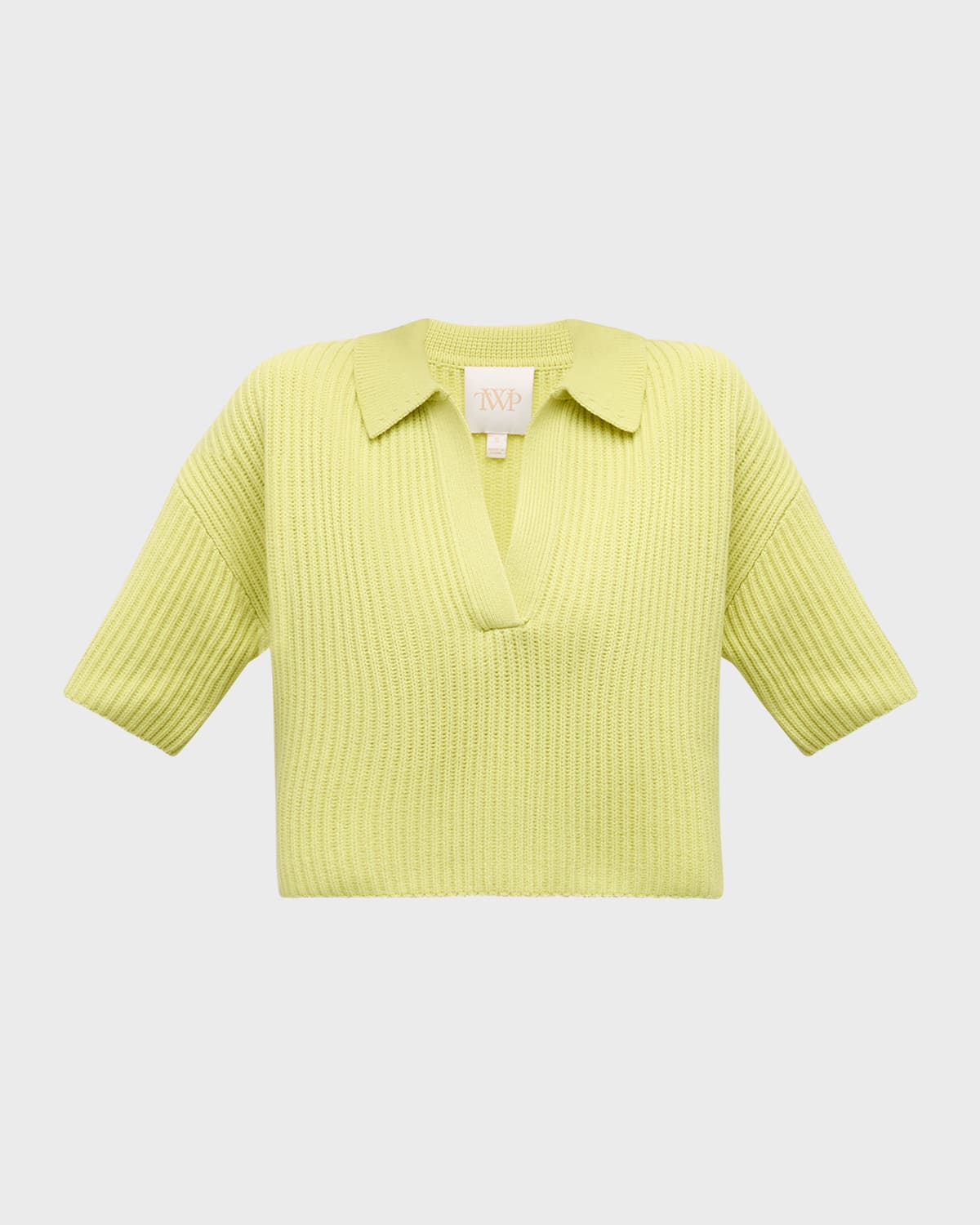 TWP Tallulah Cashmere Short-Sleeve Polo Sweater